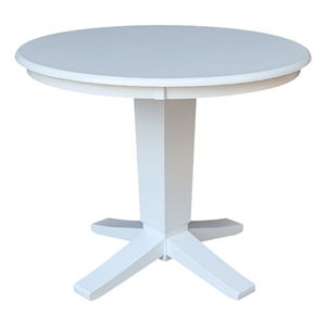 International Concepts 36&quot Round Solid Wood Top Pedestal Dining Table in White