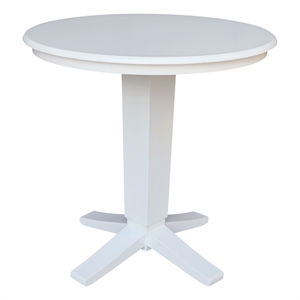 International Concepts 36&quot Solid Wood Round Top Pedestal Dining Table in White
