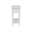 International Concepts Solid Wood Narrow Side Table in White