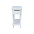 International Concepts Solid Wood Narrow Side Table in White