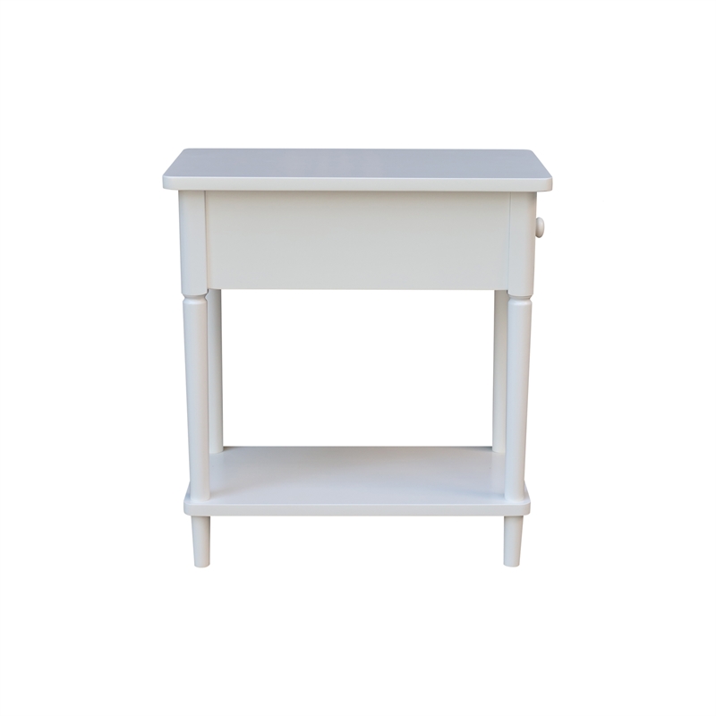 International Concepts Solid Wood Narrow Side Table in White