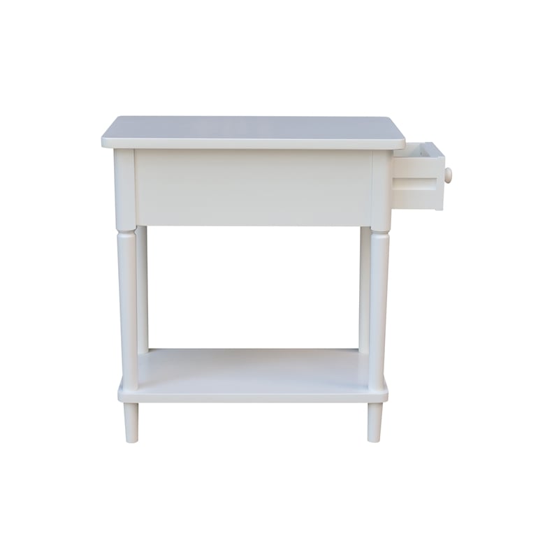 International Concepts Solid Wood Narrow Side Table in White
