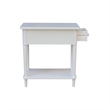 International Concepts Solid Wood Narrow Side Table in White