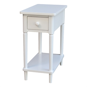 International Concepts Solid Wood Narrow Side Table in White