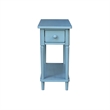 International Concepts Solid Wood Narrow Side Table in Ocean Blue Antique