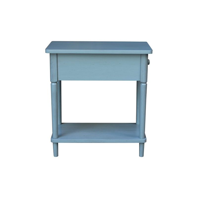 International Concepts Solid Wood Narrow Side Table in Ocean Blue Antique