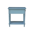 International Concepts Solid Wood Narrow Side Table in Ocean Blue Antique