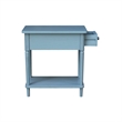 International Concepts Solid Wood Narrow Side Table in Ocean Blue Antique