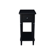 International Concepts Solid Wood Narrow Side Table in Black