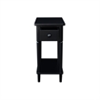 International Concepts Solid Wood Narrow Side Table in Black