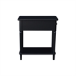 International Concepts Solid Wood Narrow Side Table in Black