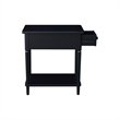 International Concepts Solid Wood Narrow Side Table in Black
