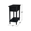 International Concepts Solid Wood Narrow Side Table in Black