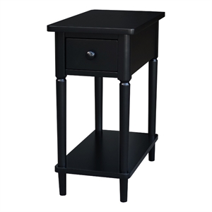 International Concepts Solid Wood Narrow Side Table in Black