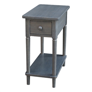 International Concepts Solid Wood Narrow Side Table in Heather Gray Antique