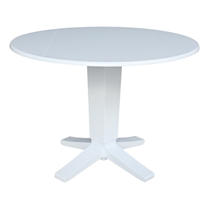 International Concepts 42&quot Round Solid Wood Dual Drop Leaf Pedestal Dining Table