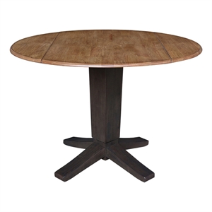 International Concepts 42&quot Round Dual Drop Leaf Pedestal Dining Table