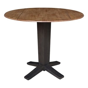 International Concepts 42&quot Round Dual Drop Leaf Pedestal Dining Table