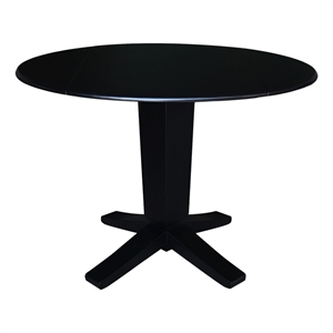 International Concepts 42&quot Round Solid Wood Dual Drop Leaf Pedestal Dining Table
