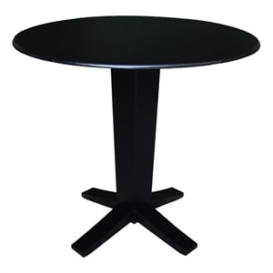 International Concepts 42&quot Round Solid Wood Dual Drop Leaf Pedestal Dining Table