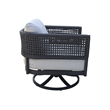 Outdoor Patio Charcoal Woven Abaca Rope Swivel Rocking Chair with Cushion