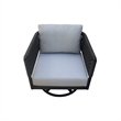 Outdoor Patio Charcoal Woven Abaca Rope Swivel Rocking Chair with Cushion