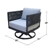 Outdoor Patio Charcoal Woven Abaca Rope Swivel Rocking Chair with Cushion