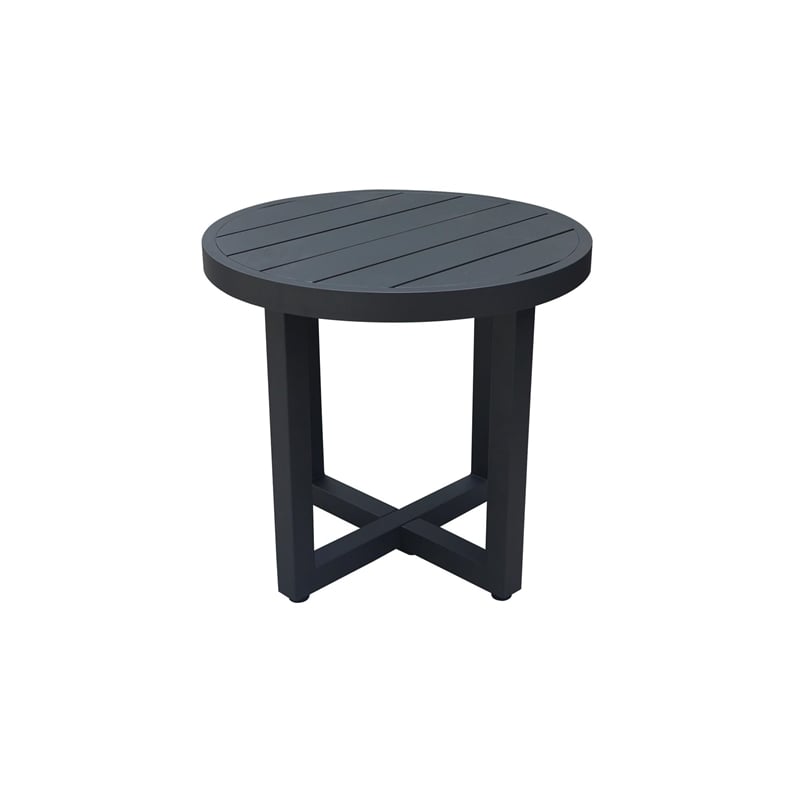 International Concepts Outdoor Aluminum Patio Side Table - Charcoal