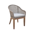 Set of Two Outdoor Teak Patio Dining Chair with Cushions - Natural