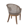 Set of Two Outdoor Teak Patio Dining Chair with Cushions - Natural