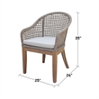 Set of Two Outdoor Teak Patio Dining Chair with Cushions - Natural