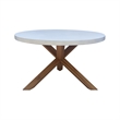 Outdoor Teak Wood Patio Dining Table with Polystone Top - Natural
