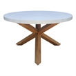 Outdoor Teak Wood Patio Dining Table with Polystone Top - Natural