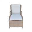 Outdoor Aluminum Wicker Patio Lounge Chair with Cushion - Natural
