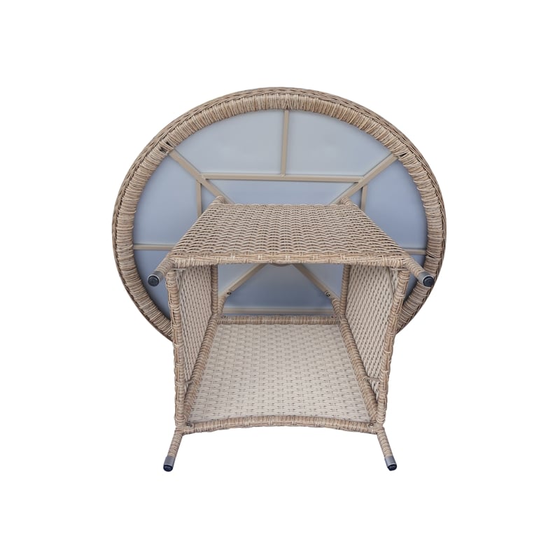 International Concepts Outdoor Aluminum Wicker Patio Dining Table - Natural