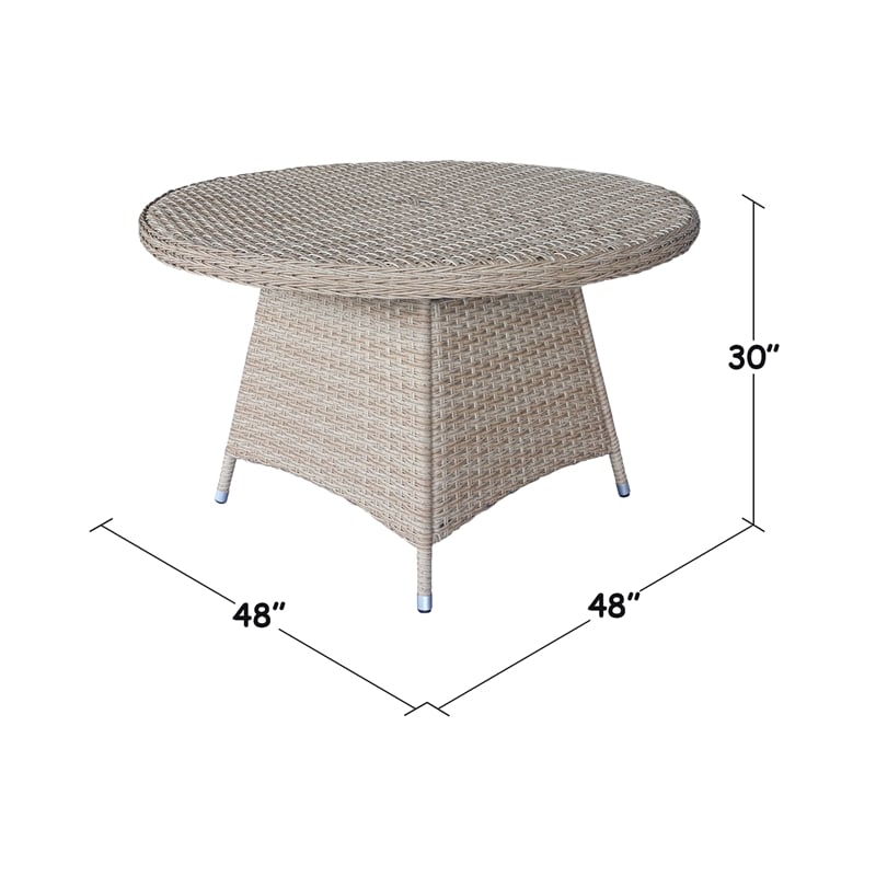 International Concepts Outdoor Aluminum Wicker Patio Dining Table - Natural