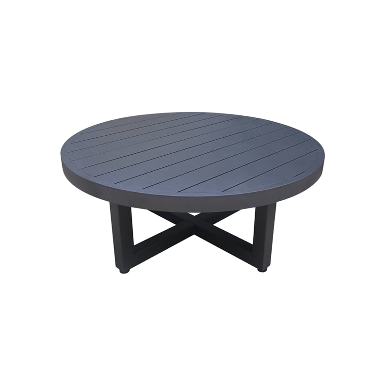 Outdoor Aluminum Patio Set With Sofa Coffee Table and Swivel Rocking Chair