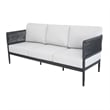 Outdoor 5 Piece Aluminum Woven Abaca Rope Patio Furniture Set - Charcoal