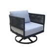 Outdoor Woven Abaca Rope Patio Set With Coffee Table and 2 Swivel Rocking Chairs