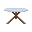 Outdoor Teak Patio Furniture Set with a Round Table and 4 Chairs - Natural