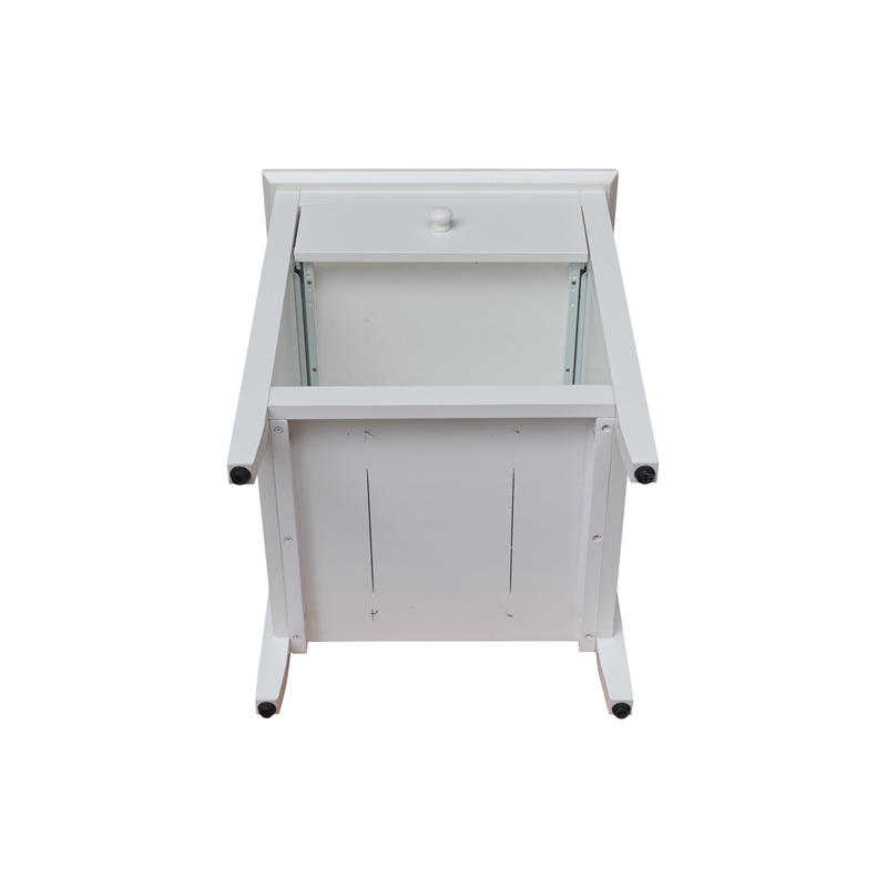 International Concepts Solid Wood Nightstand with 1 Drawer in White