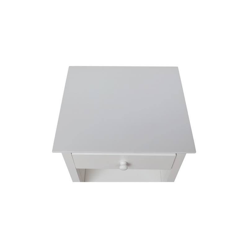 International Concepts Solid Wood Nightstand with 1 Drawer in White
