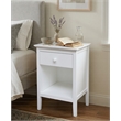 International Concepts Solid Wood Nightstand with 1 Drawer in White