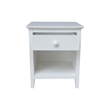 International Concepts Solid Wood Nightstand with 1 Drawer in White