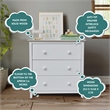 International Concepts Solid Wood Bedroom Dresser/Chest with 3 Drawers in White
