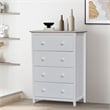 International Concepts Solid Wood Bedroom Dresser/Chest with 4 Drawers in White