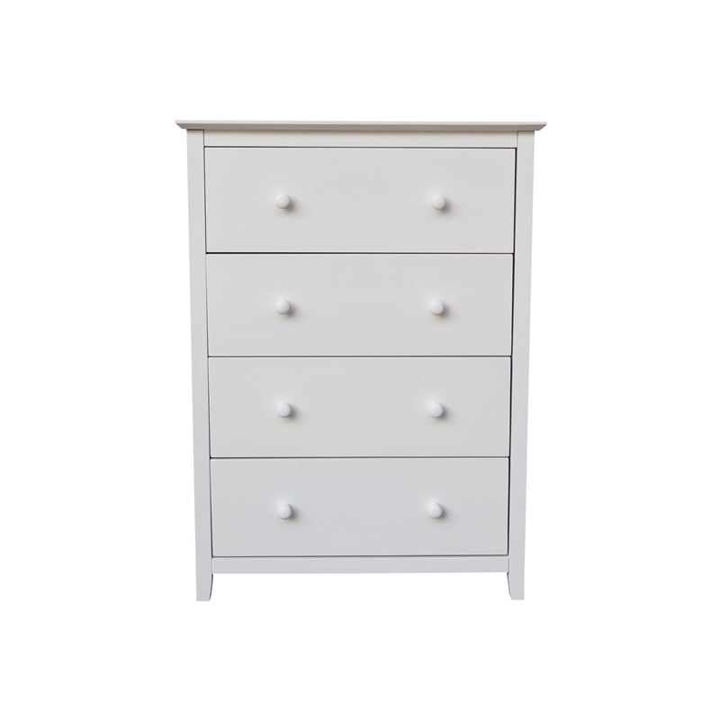 International Concepts Solid Wood Bedroom Dresser/Chest with 4 Drawers in White