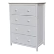 International Concepts Solid Wood Bedroom Dresser/Chest with 4 Drawers in White