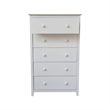 International Concepts Solid Wood Bedroom Dresser/Chest with 5 Drawers in White