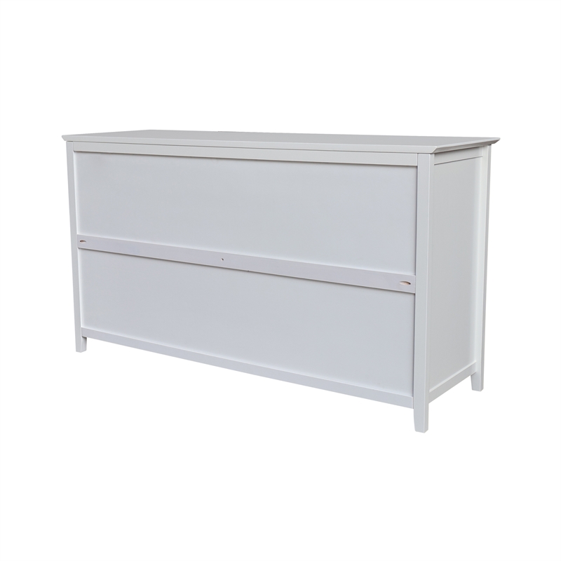 International Concepts Solid Wood Bedroom Dresser with 6 Drawers in White